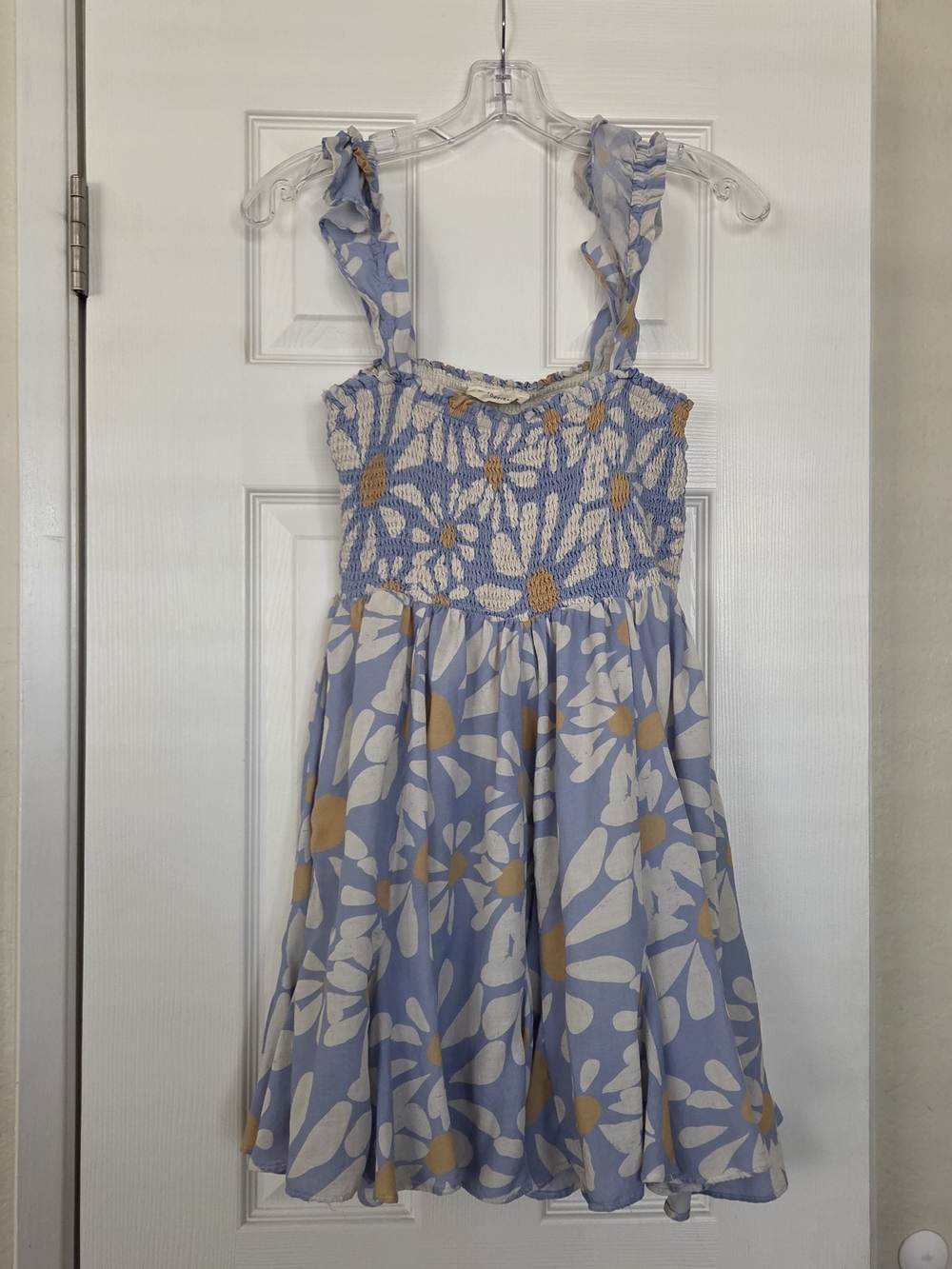 By Together Light Blue Daisy Ruffle-Strap Mini Dress